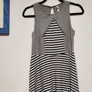 White and Black Striped Xhileration Dress